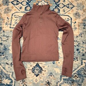 Women's Mauve Quarter-Zip Sweater